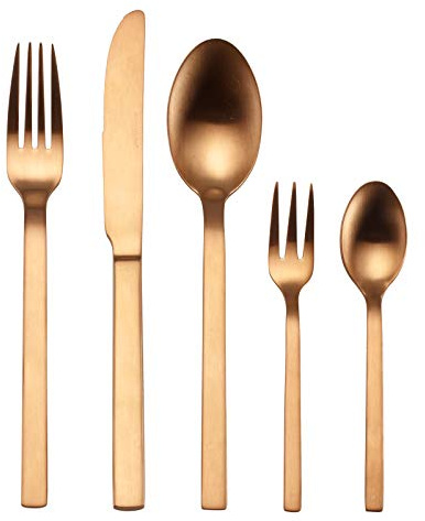 Echtwerk EW-BS-1140B Tafelbesteck Milos Edition, PVD Bronze mattiert, 30-teilig, für 6 Personen, Edelstahl 18/10, Besteck Set inkl. Aufbewahrungs-Kassette
