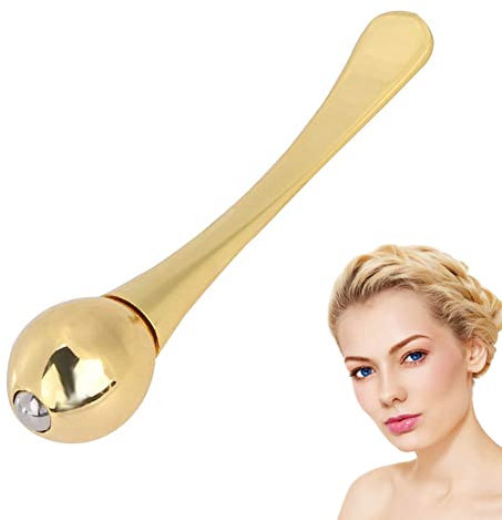 Masajeador Ojos, Cuchara Crema para Ojos, Rodillo masaje ojos, Anti-envejecimiento Masajeador antiarrugas Cara para aliviar la fatiga ocular (aleación de zinc)