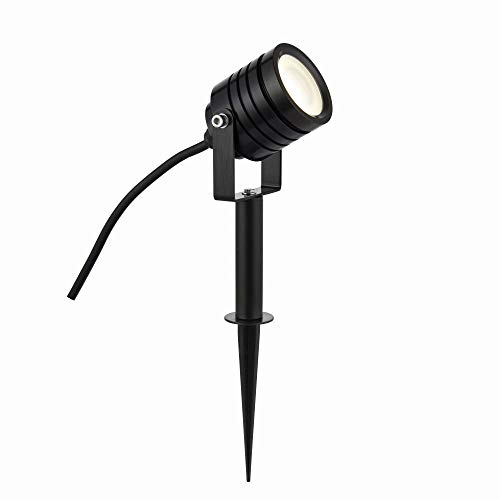 National Lighting LUMINATRA Outdoor Garden Weatherproof Black Finish Spike Lights Ground/Wall Mounted LED Adjustable Spot Light IP65 Rated