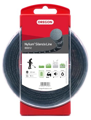 Oregon Runder Mähfaden 3mm, 3,0 mm x 56 m (800012) | Für hohes Gras, Unkraut, Rasen und dichte Vegetation, Leiser Betrieb, Für die meisten Rasentrimmer