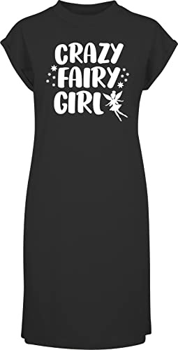 Hippowarehouse Crazy Fairy Girl t-Shirt Dress Women's Adults Nightie Nightdress Black