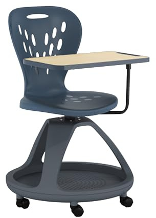 Flash Furniture Chaise de Bureau Mobile avec Rotation à 360 degrés et Rangement sous Le siège, Plastique, Gris foncé, Set of 1