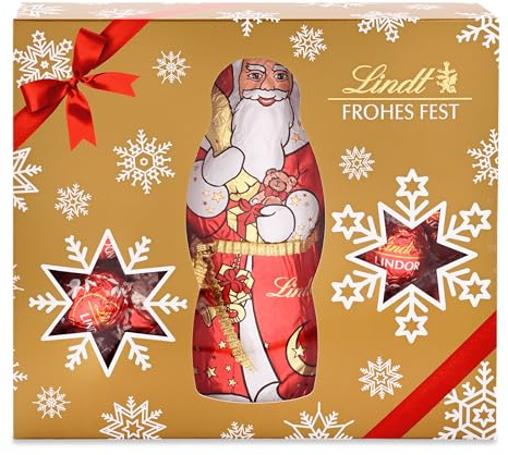 Lindt - Frohes Fest Geschenkbox Santa & Lindor Pralinen - 450g