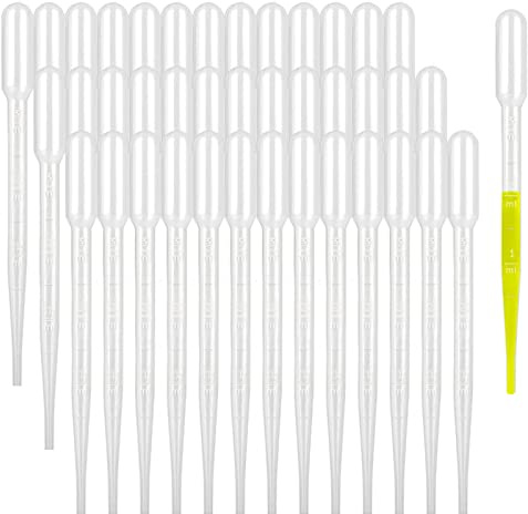 moveland 150 PCS 3 ml Plastic Pipette Dropper, Clear Graduated Scale | Disposable, Accurate Liquid Transfer, Great Suction, Easy Use, for Essential Oils, Science Experiments, Crafts, Watercolours