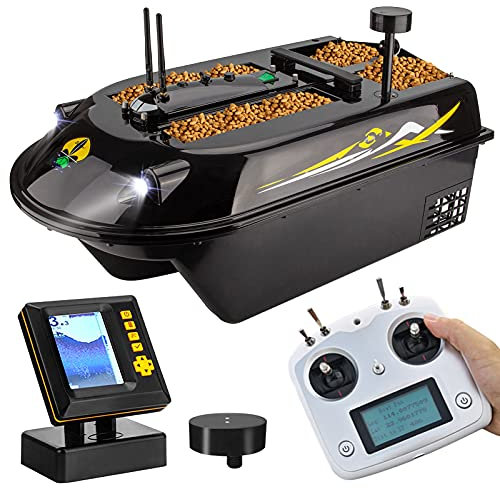 GPS Sea Fishing RC Bait Boat Sonar Fish Finder Auto Navigation 3Hull 8kg Loading 600M Distance Smart Fishing remote control Boat , Bait boat, fishing bait boat, Nest boat. ( Color : WithSonar finder )