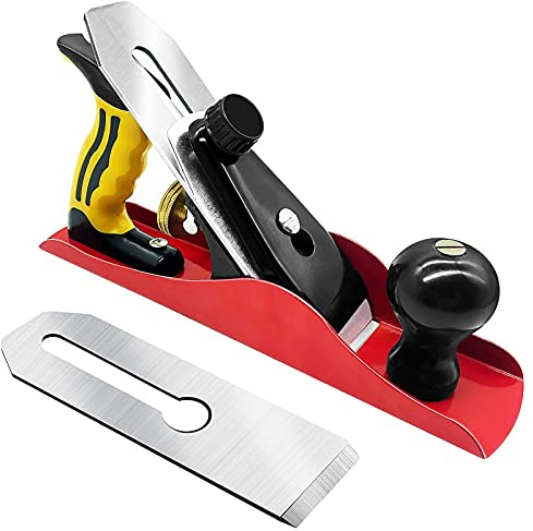 JIXIN Cepillo Manual, Cepilladoras Herramientas para Trabajar La Madera Control Ajustable De Profundidad, Cepillo para Madera De 9.2 '' Cortador De 2 '' / 2 Cuchillas