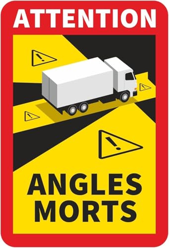 iSecur Angles Morts Magnet für Frankreich toter Winkel 17 x 25 cm- hin679 | 1 x Angles Morts Magnetschild für LKWs, für die Herstellung verwenden wir flexible Magnetfolie, wetterfest, vergilbungsfrei