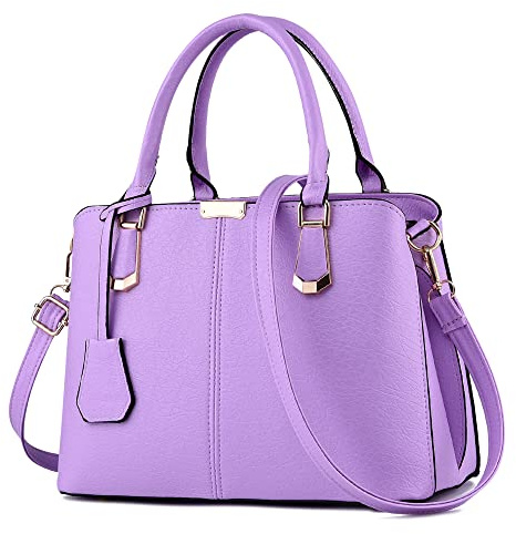 DORRISO Moda Borsa Donna Grande Borsa a Mano Borsa Messenger Tote Borse Donna Regolabile Tracolla PU Pelle Viola