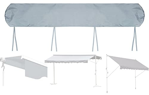 DFEO@MF Markisenschutzhülle, Schutzhülle für Markisen Wasserdicht, Terrassenüberdachung Markisenabdeckung, Sonnenschutz, Wetterschutz, 210D Oxford-Tuch, für die Lagerung im Winter (4m,Gray)