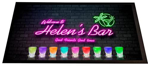 Tapis de bar personnalisé – Neon Shots, tapis de bar à cocktail, accessoires de bar à la maison