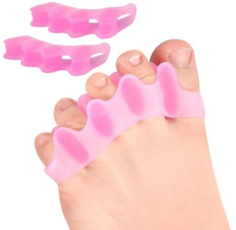 6 Stück Zehenspreizer für Kinder und Erwachsene, zum Trimmen der Zehen zur Korrektur von Ballenzehen, für Männer und Frauen. Ballenzehenkorrektur, Ballenschiene, Ballenschützer (Kind, rosa)