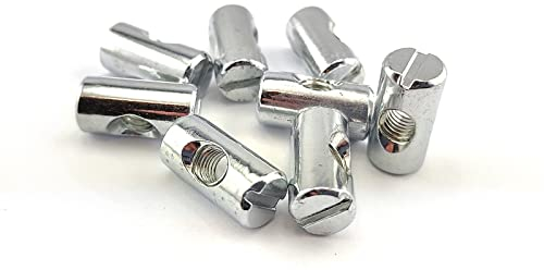 8x Quermutterbolzen M6 10x30 Möbel-Zylindermutter Kreuz Dübel