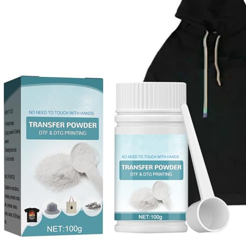 300g DTF PreTreat Transferpulver,DTF Heißschmelzklebepulver für alle DTF und DTG Drucker,DTF Pulver Weiß Digital Transfer Heißschmelzkleber DTF Transfer Klebepulver für alle DTF und DTG Drucker