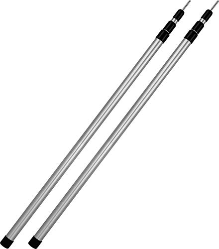 normani Outdoor Sports 2.Stück Aluminium Teleskop Aufstell-Stangen Stützestange - Doppelpack - stufenlos verstellbar von 76-180 oder 94-240 oder 116-300 cm Farbe Aluminium/Silber Größe 94-240 cm