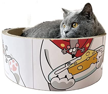 TONGDY Nats Redondos for Gatos, Almohadilla for Gatos Arcs, Juguete Interactivo for Gatitos, rascador for Gatos de cartón Corrugado, sofá Cama for Gatos, Protege los Muebles