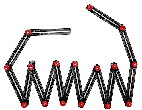 Zeromall 16-Sides Folding Aluminium Angle Measuring Ruler, 6.89 Inches, High Precision, Durable
