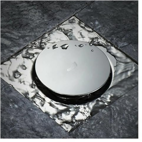 Abflusssieb für die Dusche 10 x 10 cm / 15 x 15 cm Bodenablauf mit Druckpedal Typ Bodenablauf Bodenablauf Bodenablauf Dusche Quadratische Badezimmerabdeckung Haarsieb (Color : Silver 15X15)