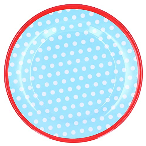 Platos De Ensalada A Cuadros De Lunares De 9 Pulgadas, Plato De Postre De Resina De Melamina, Plato Redondo Resistente A Los Arañazos, Plato De Cena Decorativo(#1)