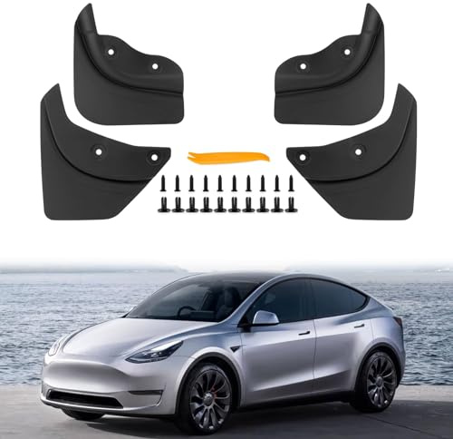 PSLER per Tesla Model Y 2019 2020 2021 2022 2023 2024 Paraspruzzi Parafanghi Senza Necessità di Foratura Accessori per Auto per Tesla Model Y(4 pezzi)