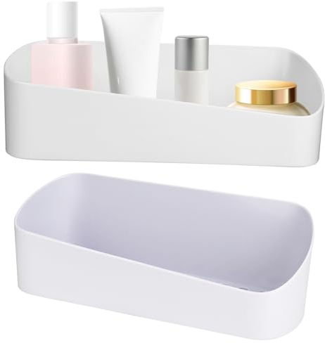 RUCUDIM Estante de ducha sin taladrar, organizador de baño autoadhesivo, soporte para gel de ducha para cocina y baño con 2 pegatinas, 2 unidades