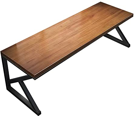 GUHPZA Bürotische, 140 cm lang, Computertisch aus Massivholz, Schreibtisch für das Homeoffice, Arbeitszimmer, Spieltisch, Schreibtischplatte 5 cm dick, einfach zu montieren (Tischlänge 140 cm)