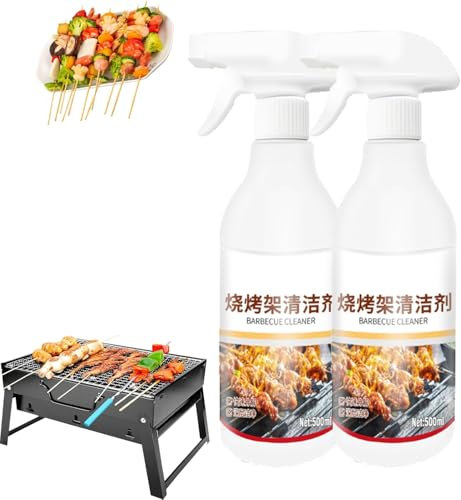 Barbecue Grill Cleaning Spray,Barbecue Grill Cleaner,BBQ Grill Cleaner,Barbecue Brush Grill Cleaner,Grill Degreaser for Outdoor Grill,Heavy Duty Spray for Degreasing and Cleaning Grates (2PC)