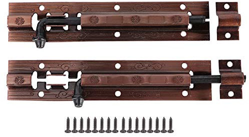 Pestillo de puerta de gallinero, cerradura adicional para puerta desde el interior, 2 piezas, pestillo antirrobo, cerradura deslizante de 6 pulgadas, pestillo de bloqueo de