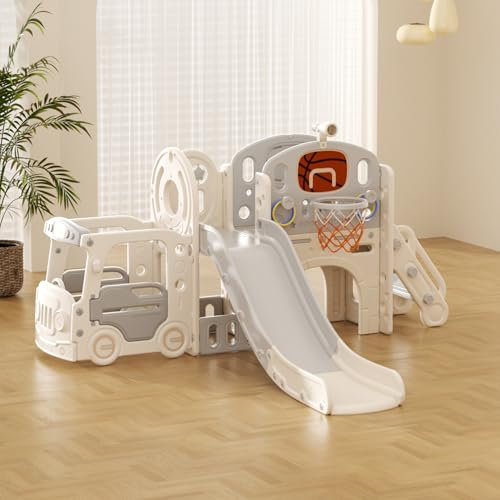 Lnhcrbs Scivolo Da Giardino per Bambini, Scivolo per Bambini Adatto Ad Attività Sia All'Aperto Che Al Chiuso, con Binocolo, Scivolo per Bambini Da Casa Interno in Polietilene Ad Alta Densità