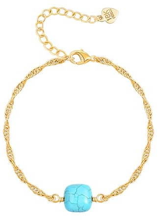 Aobei Pearl Kette Link Armbänder für Frauen 18K Gold Handgemachte Layered Schmuck