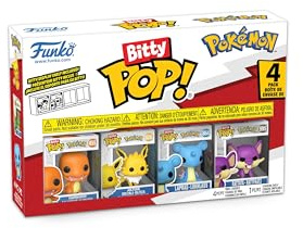 Funko Bitty POP! 4 Pack: Pokemon - Charmander, Jolteon, Lapras, Rattata | Offizielles Gaming Merch - Winzige Mini Figuren mit Display Regal - Tortendeko, Mitgebsel und Wichtelgeschenk