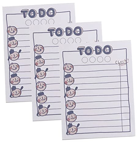 TOGEVAL Notizblock zum Festhalten von Plänen und Notizen für Büro und Alltag 3 Stück-Pack mit Kleiner Planer Tragbar aus Papier
