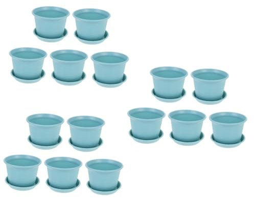 Yardwe 3 Sätze Blumentopf Hanging Basket Blumenampeln Planter Pots Set Pflanzer Kleine Tontöpfe Outdoor-Pflanzen Zimmerpflanzen Gartenzubehör Innenblumentöpfe Plastik Blue 5 Stück * 3