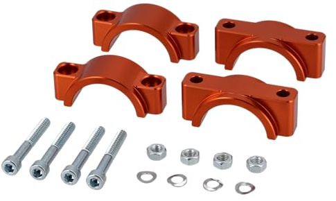 Set: CNC Klemmstücke für Schutzblech mit Schrauben, Orange eloxiert - für S