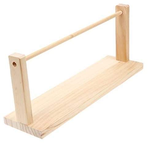 HORIALENCE Holzband Aufbewahrungsregal für Geschenkband, Beige | Platzsparend, Einfaches Design, für Bastelmaterial und Display im Laden