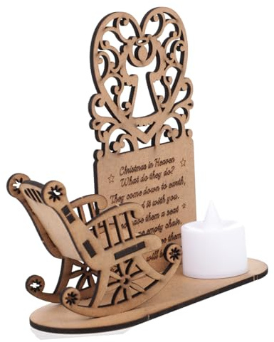 Lurrose Adorno de Madera Navideño DIY con Lámpara Electrónica Decoración Luminosa para Detalle para Colgar Árbol o