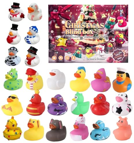 Calendario 'Avvento con anatroccoli di Natale, set da 24 giorni con sorprese quotidiane, regalo per bambini, bagno e viaggio