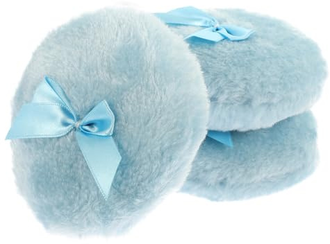 FOMIYES 3 Stück-pack Puderquaste Rund Flauschig Reine Baumwolle Komfortabel mit Schleifenknoten für Körperpuder und Pflege zu Hause und Unterwegs