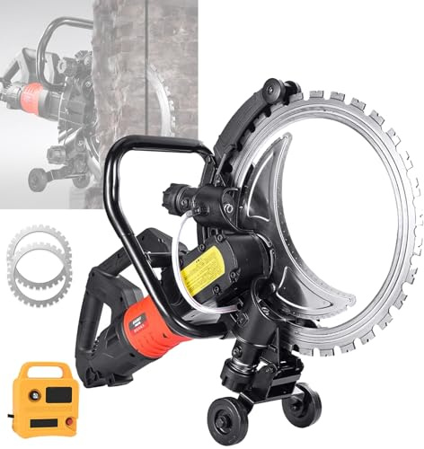 Scie À Béton Électrique Professionnelle 8980/9500W 3000 Tr/min, Sans Charbon - Scie À Rainurer Murale, Profondeur De Coupe 290mm (11,4), Coupe À 90° Sans Angle Mort Pour Granit, Pierre, Briquette