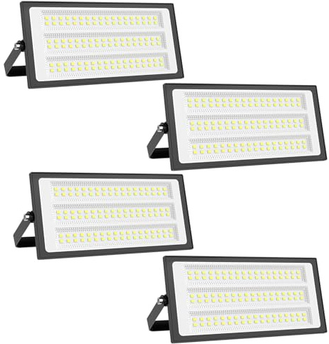 papasbox 100W Projecteur LED Extérieur - 4PACK 10000LM Lumineux Spot LED Extérieur avec Transformateur, Projecteur Exterieur Blanc Froid 6500k, IP66 Étanche Eclairage Exterieur pour Garage, Stade