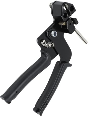 Jectse Stainless Steel Cable Tie Tool Kit, 100 PCS Ties 11.8 Inch 200LBS Tensile Strength with Ergonomic Handle, Ideal for Wire Mesh, Fence Posts, Automotive Exhaust Systems (Black)