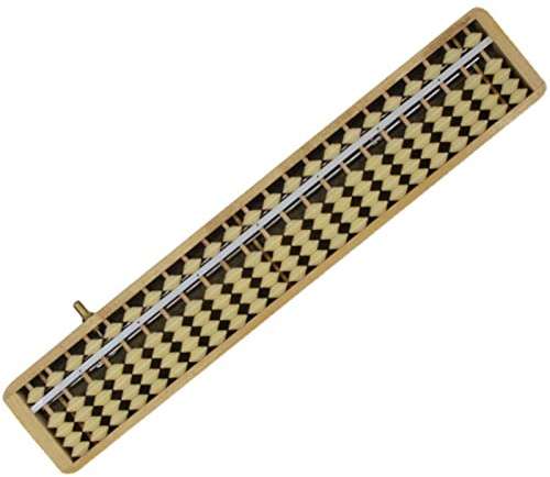 Boulier chinois avec cadre en bois massif, fonction de réinitialisation par simple pression, for le calcul mental et l'apprentissage des mathématiques, 34 x 6 x 1,5 cm, 1 pièce