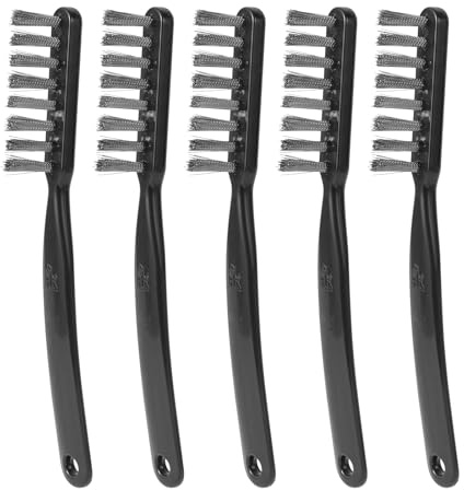 5pcs Stainless Steel Wire Brush, 15.5cm/6.1in Long Small Metal Wire Brushes for Cleaning with Reinforced Bristles Mini Handle for Kitchen Industrial Welding Slag Masonry Walnut Carving Gaps Prevention