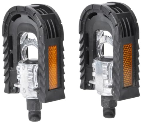 Pédales de vélo, pédales de vélo Pliantes 9/16 '' Montagne avec Bande réfléchissante 1 Paire Plat Large antidérapant Robuste Pliable pour la Route