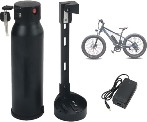 JHKJ 24V 12,8Ah 14Ah Lithium-Akku für Trinkflaschen, 36V 5Ah 10,5Ah Lithium-Akkupack mit Ladegerät und Schalter, Unterrohrakkus für E-Bikes