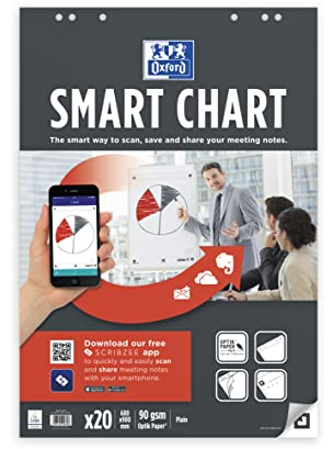 Oxford Flipchart-Papier, 3er Pack, blanko, 20 Blatt, Scribzee kompatibel