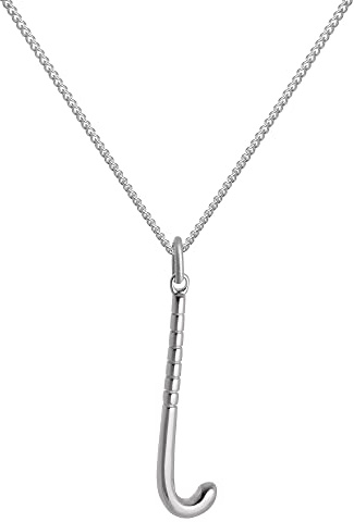 Sterlingsilber Hockeyschläger Anhänger an 61 cm (24 Inches) Kette