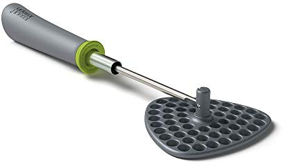 Joseph Joseph Delta Aplastador de Patatas Plegable con Cabeza de Nylon, Ahorra Espacio, Gris/Verde
