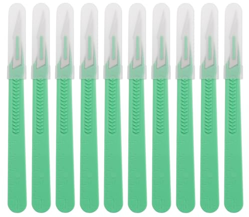 UKCOCO 10 piezas desechables de plástico cuchillo quirúrgico bisturí multifunción Scrapbooking artesanía herramientas cuchillo de talla (SS-1)