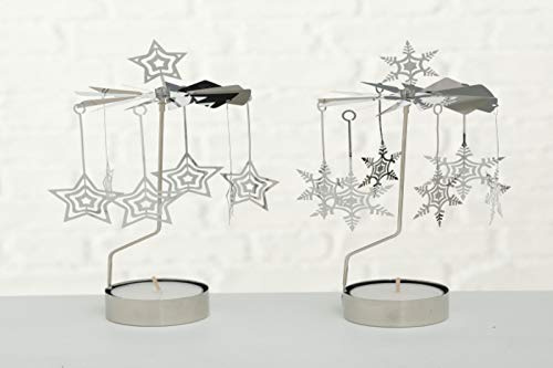 Boltze Windlicht Karussell Sterne H 25 cm | Teelicht, Teelichthalter, Advent, Geschenkidee, Stückpreis