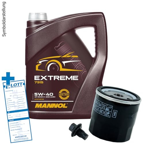 Ölwechsel Set Inspektion 5 Liter Mannol Extreme 5W-40 Öl Motoröl + Ölfilter + Öl Ablassschraube Verschlussschraube